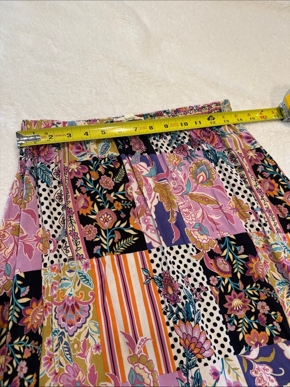 Bohemian Floral Patchwork Maxi Skirt in Pink & Purple - Picture 3 of 4